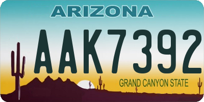 AZ license plate AAK7392