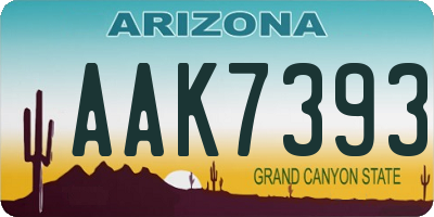AZ license plate AAK7393