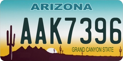 AZ license plate AAK7396