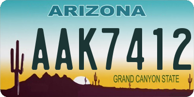 AZ license plate AAK7412