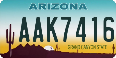 AZ license plate AAK7416