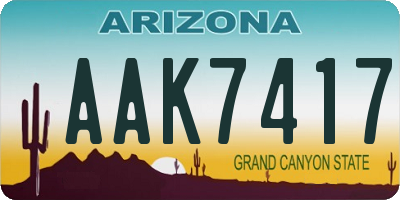 AZ license plate AAK7417