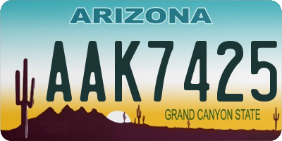 AZ license plate AAK7425