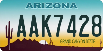 AZ license plate AAK7428