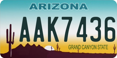 AZ license plate AAK7436