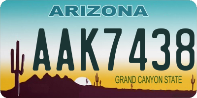 AZ license plate AAK7438