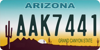 AZ license plate AAK7441