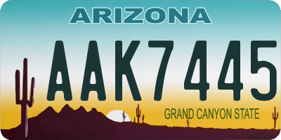 AZ license plate AAK7445