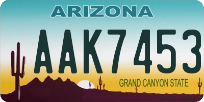 AZ license plate AAK7453