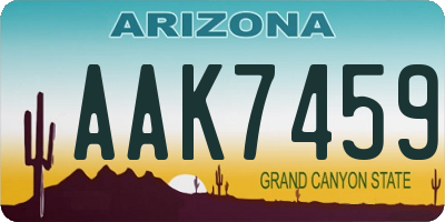 AZ license plate AAK7459