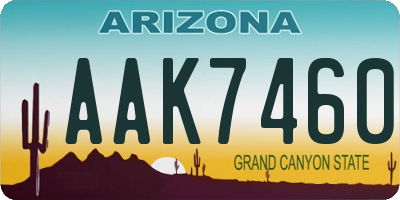AZ license plate AAK7460