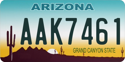 AZ license plate AAK7461