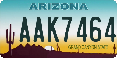 AZ license plate AAK7464