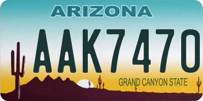 AZ license plate AAK7470