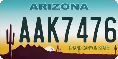 AZ license plate AAK7476