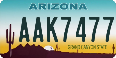 AZ license plate AAK7477