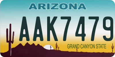 AZ license plate AAK7479