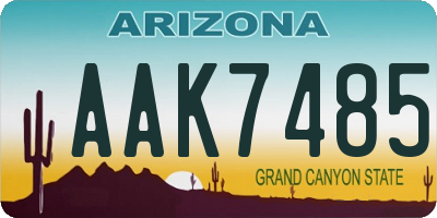 AZ license plate AAK7485