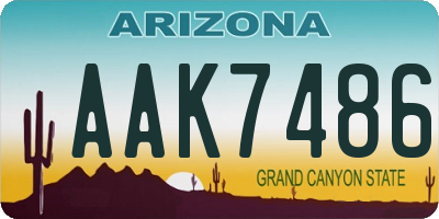 AZ license plate AAK7486