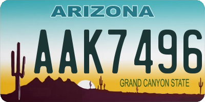 AZ license plate AAK7496