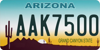 AZ license plate AAK7500