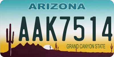 AZ license plate AAK7514