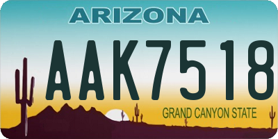 AZ license plate AAK7518