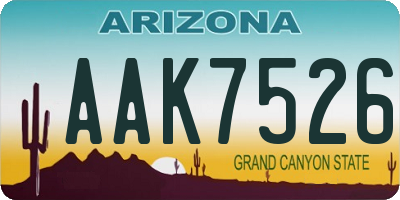 AZ license plate AAK7526