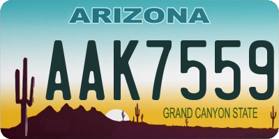 AZ license plate AAK7559