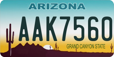 AZ license plate AAK7560