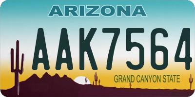 AZ license plate AAK7564
