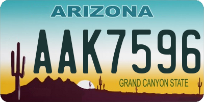AZ license plate AAK7596