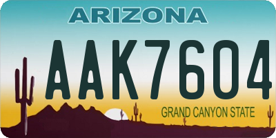 AZ license plate AAK7604