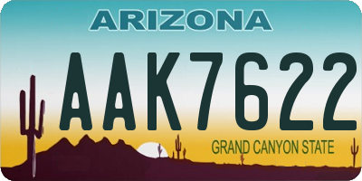AZ license plate AAK7622