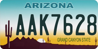 AZ license plate AAK7628