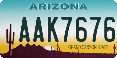 AZ license plate AAK7676