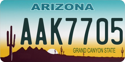 AZ license plate AAK7705