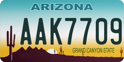 AZ license plate AAK7709