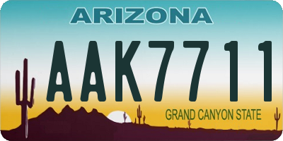 AZ license plate AAK7711