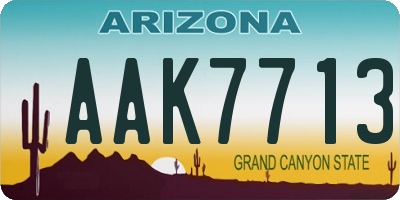 AZ license plate AAK7713