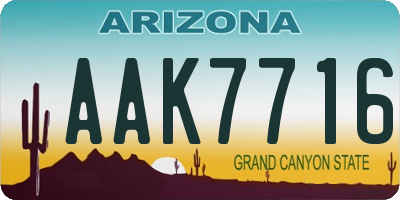 AZ license plate AAK7716