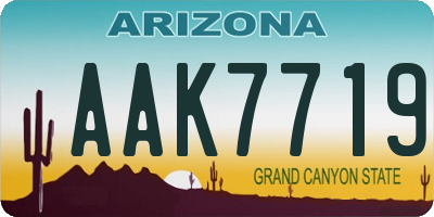 AZ license plate AAK7719