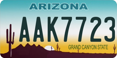 AZ license plate AAK7723