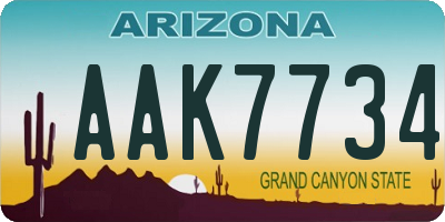 AZ license plate AAK7734