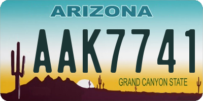 AZ license plate AAK7741