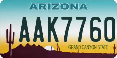 AZ license plate AAK7760