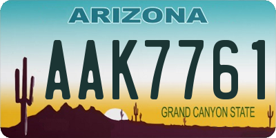 AZ license plate AAK7761