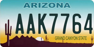 AZ license plate AAK7764