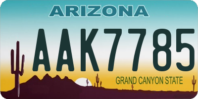 AZ license plate AAK7785