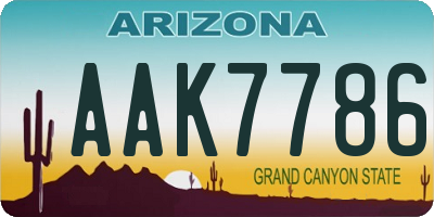AZ license plate AAK7786